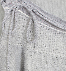 Light gray wool knitted dress knot