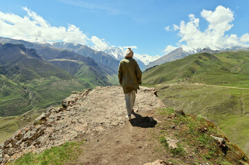 Fototapeta premium person in the mountains