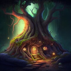 a beautiful magic forest, generative AI
