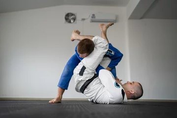 Foto op Aluminium brazilian jiu jitsu bjj concept training martial arts combat sport © Miljan Živković