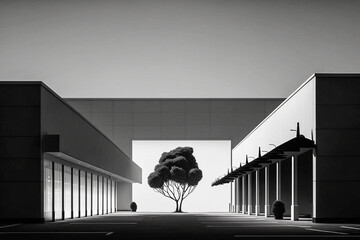 Fototapeta Architecture minimaliste contemporaine - Générative IA obraz