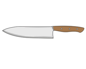 Knife isolated on white background. Vector illustration.