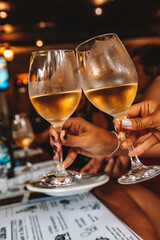 Wine Glasses Toasting