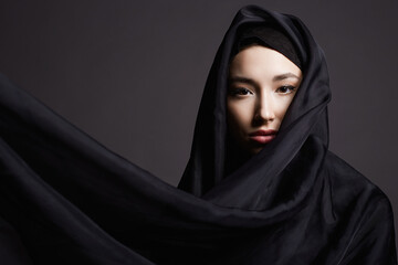 beautiful young woman in Hijab. fashion muslim girl portrait