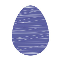 Single colorful egg with stripes. Easter vector illustration