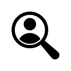 Magnifying glass on a person