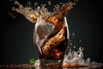 glass of cola created with Generative AI technology