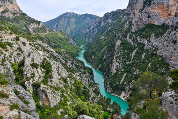 Verdon George canyon located in Southeastern France mountains