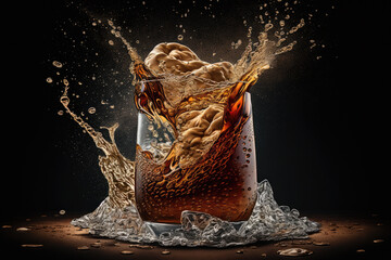 glass of cola created with Generative AI technology