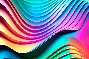 abstract colorful wavy background, ai generation