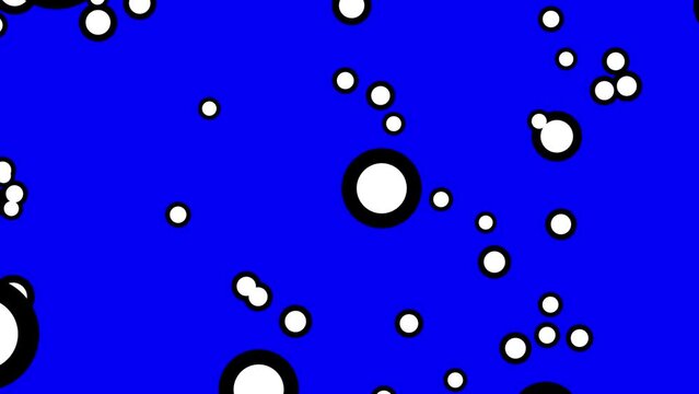 Cartoon simple geometric bubbles with black outline on bluebox. Good for adding for animation of a sea animal like fish or octopus. Seamless loop, alpha channel included. 
