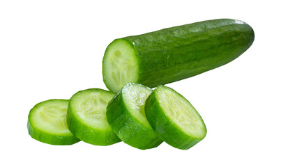 Slices of cucumber on a transparent background. Cucumber slice png.