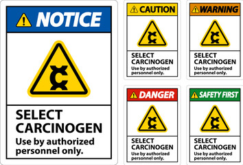 Caution Select Carcinogen Label On White Background