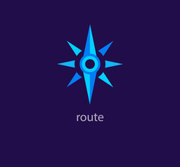 Unique route location logo. Trend color transitions. Destination logo template. vector