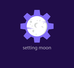 Unique editable moon logo. Trend color transitions. Moon life process form logo template. vector