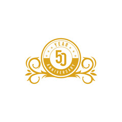 50 years anniversary logo template. Vector and illustration.

