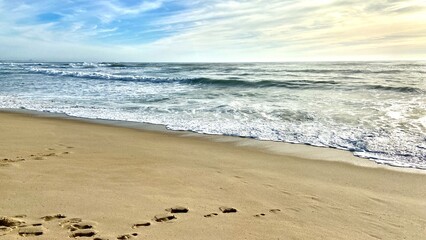 footprints on the beach