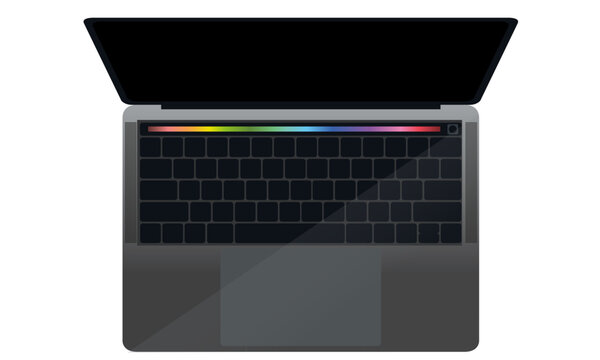 Macbook pro 2022. macbook pro m1 pro. macbook pro m1 max. realistic laptop mockup with touchbar strip. vector. eps10