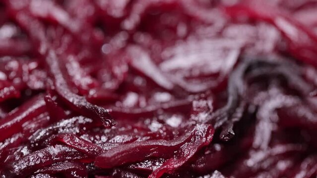 Spoiled boiled beets with white mold