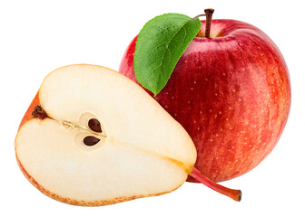 Apple and Pear, fruit mix, isolated on white background, full depth of field, clipping path