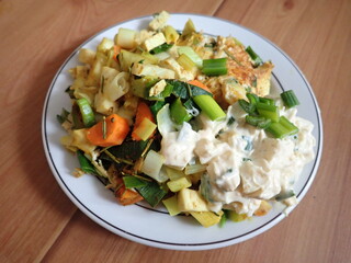 homemade preparation of a fresh vegetable curry