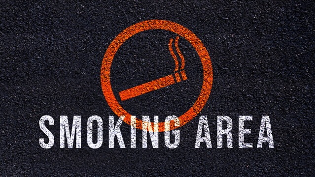 Smoking area sign with dark vintage style background “Smoking Area”