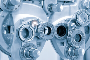 Optometrist diopter. optical diopter, medical concept background