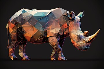 abstract geometric rhinoceros concept created by generative AI