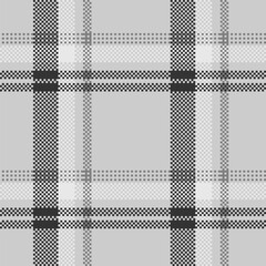 Black and white check plaid seamless vector pattern.