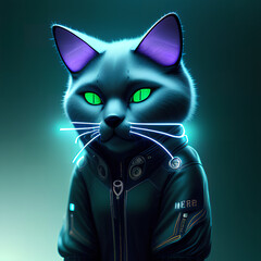 cyberpunk cat generated in AI