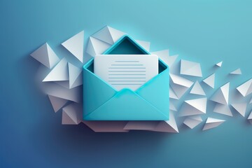 Fototapeta premium Notification par e-mail pour la communication par e-mail d'entreprise et le marketing numérique. Boîte de réception recevant une alerte de message électronique.