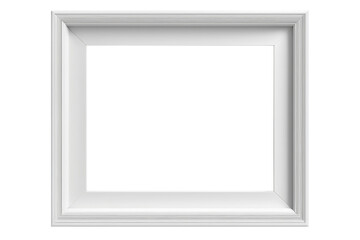 Wooden frame mockup on white wall.