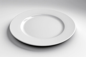 White plate isolated on white background.