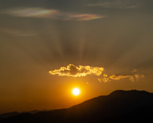 Shadebeam Sunbow Sunset (horizontal) - Pai Canyon, Mae Hong Son, Thailand