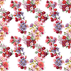 seamless floral background, abstract beautiful flowers. Created with Generative AI  - 580427322