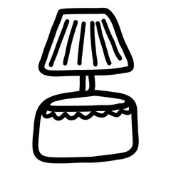 Doodle floor lamp. Hand drawn floor lamp icon. home lighting