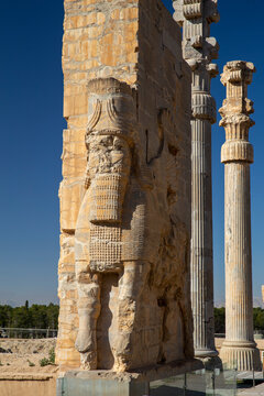 Lamassus on Gate of All Nations, Persepolis, Iran