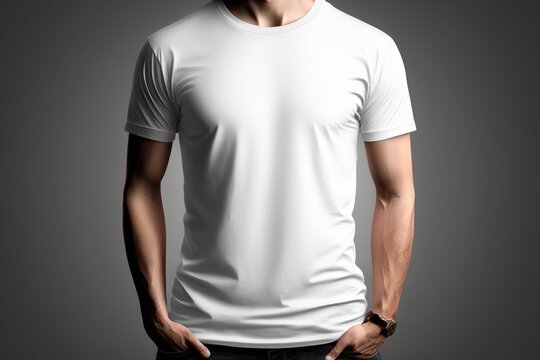 White T-Shirt Mockup. AI generation