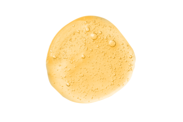 Face serum drop isolated on transparent background. Face oil, liquid gel swatch texture. Vitamin C serum texture.