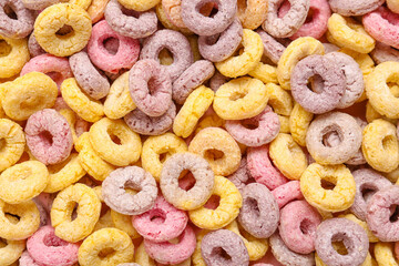 Colorful cereal rings as background