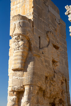 Lamassus on Gate of All Nations, Persepolis, Iran