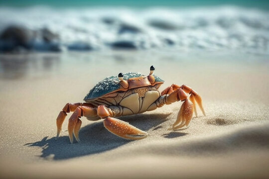 A Crab on a Beach Generative AI