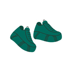 Fashion unisex sneakers. Stylish sport shoes, cartoon basic apparel, casual footwear wardrobe. Vector flat illustration