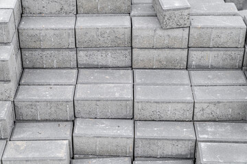 concrete blocks for the construction of sidewalks and roads