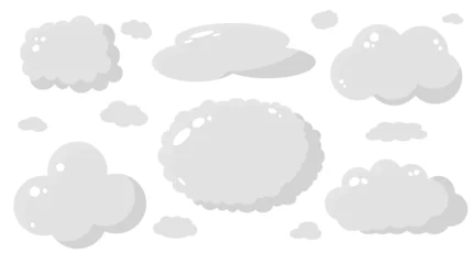 Behangcirkel Set of clouds. Different clouds in vector. © Anna Lysohor