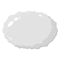White cloud. Gray cloud with shadows and glares. Vector illustration on a white background.