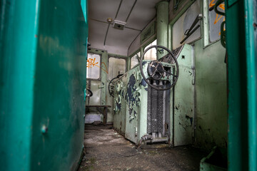 Old abandoned post-Soviet coal power plant in Hungary near Budapest