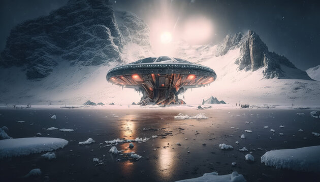 Frozen UFO, AI Generated, Artificial Intelligence, 