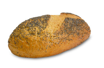 Freshly baked loaf isolated on white background. Clipping path