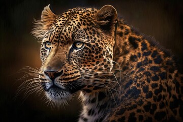 Fototapeta na wymiar Leopard portrait. Generative AI